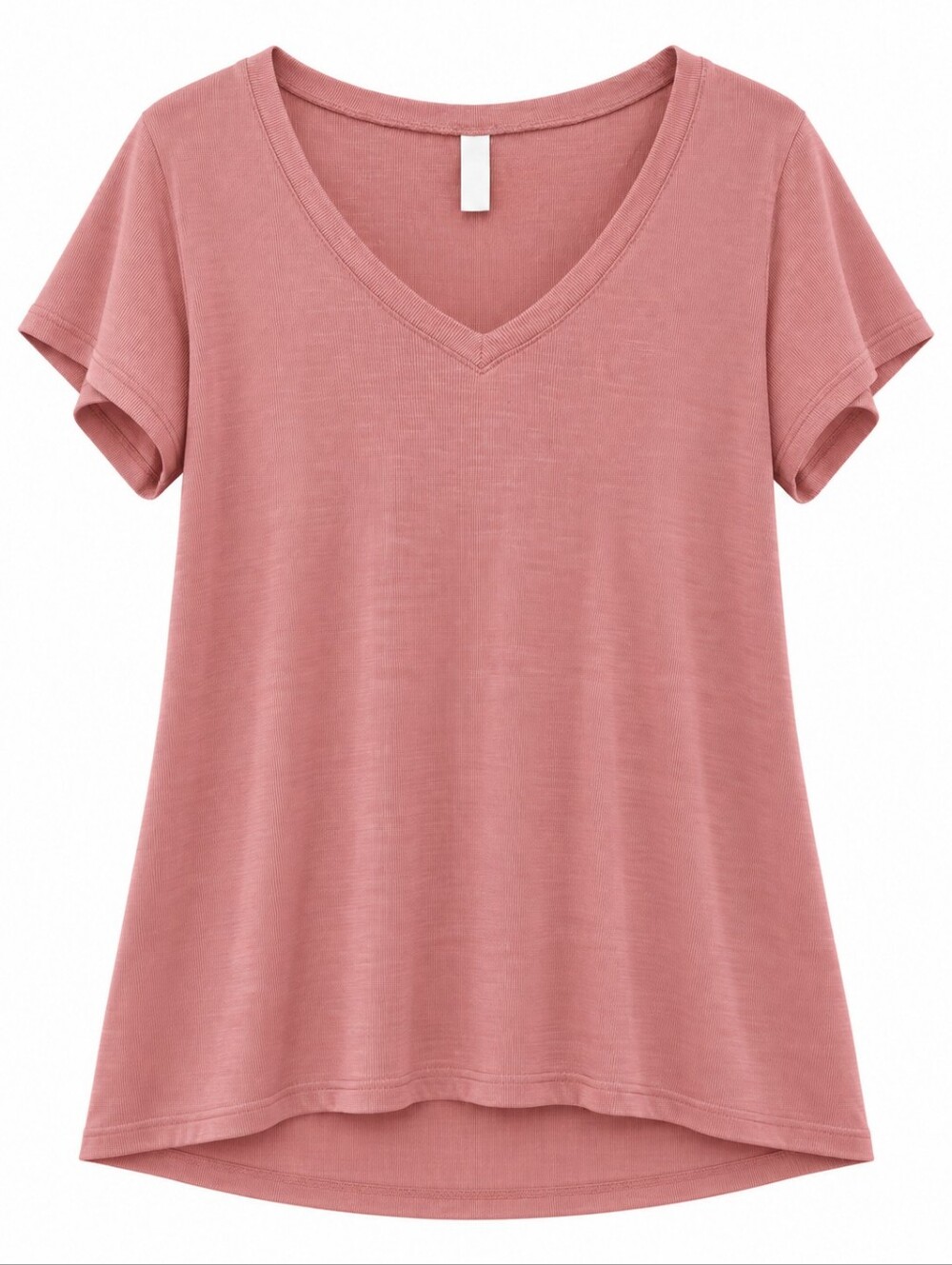 LuLaRoe Solid Blush Pink Christy Short Sleeve V-Neck Micro Ribbed Tee Size XL